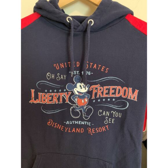 Disneyland Resort Hooded Sweatshirt Size Small Americana Liberty Freedom Navy - Picture 3 of 9